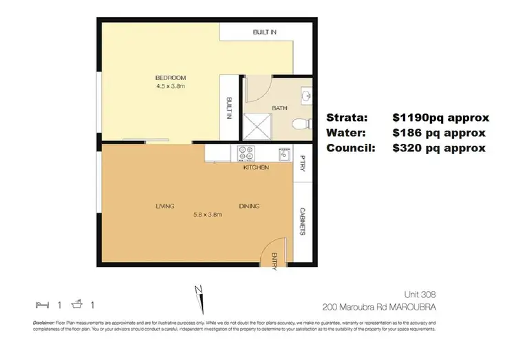 Floorplan of Homely unit listing, 308/200 Maroubra Road, Maroubra NSW 2035