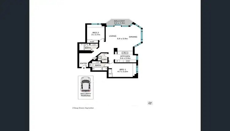 Floorplan of Homely apartment listing, 2605/2 Quay Street, Haymarket NSW 2000