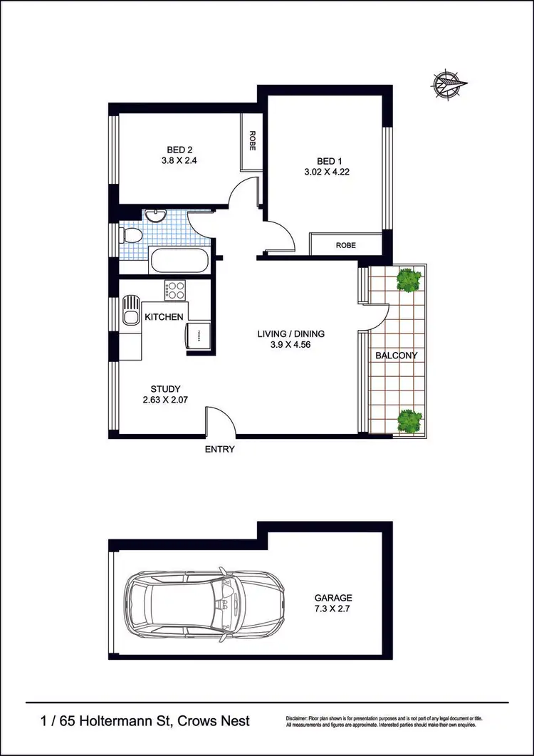 Floorplan of Homely apartment listing, 1/65 Holtermann Street, Crows Nest NSW 2065