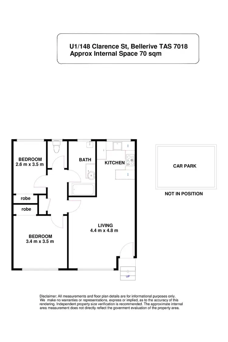 Floorplan of Homely unit listing, 1/148 Clarence Street, Bellerive TAS 7018