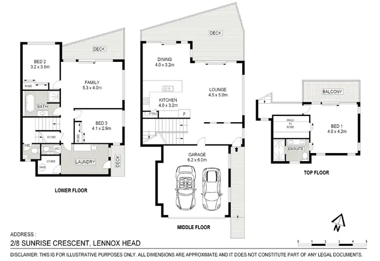 Floorplan of Homely semi-detached listing, 2/8 Sunrise Crescent, Lennox Head NSW 2478