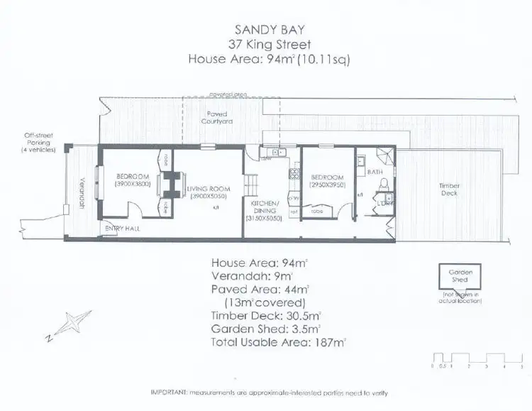 Floorplan of Homely semi-detached listing, 37 King Street, Sandy Bay TAS 7005