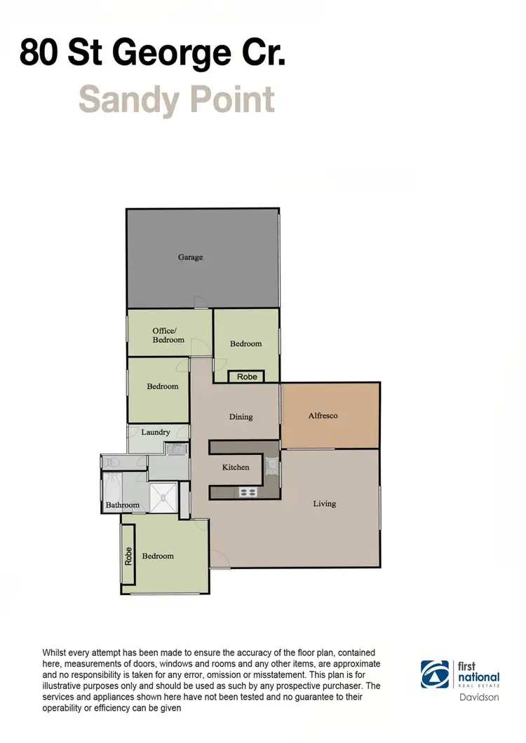 Floorplan of Homely house listing, 80 St George Cres, Sandy Point NSW 2172