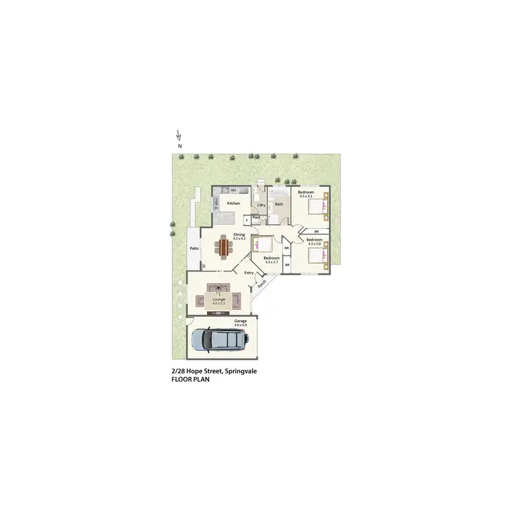 Floorplan of Homely unit listing, 2/28 Hope Street, Springvale VIC 3171