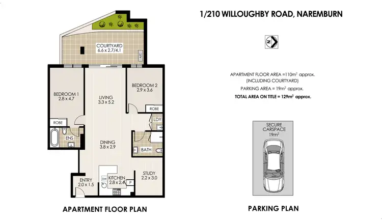 Floorplan of Homely apartment listing, 1/202-210 Willoughby Rd, Naremburn NSW 2065