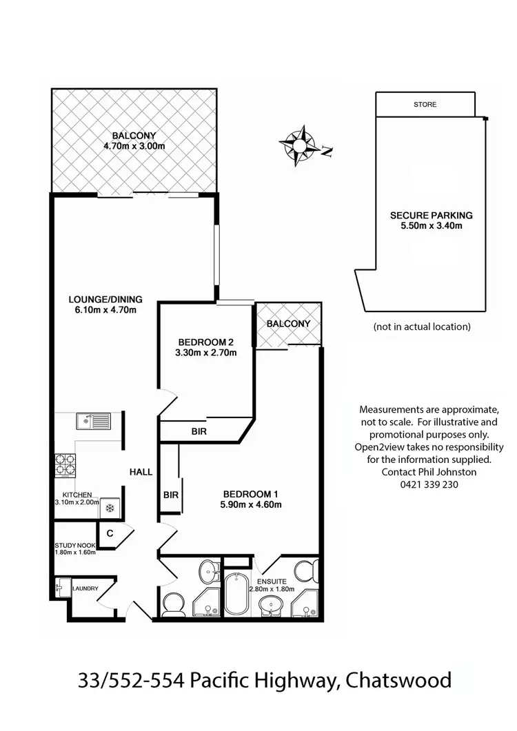 Floorplan of Homely apartment listing, 33/552 Pacific Highway, Chatswood West NSW 2067