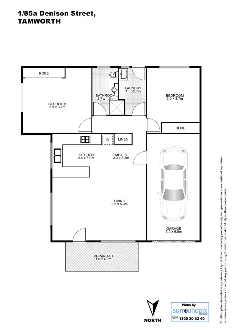 Floorplan of Homely house listing, 1/85A Denison Street, Tamworth NSW 2340