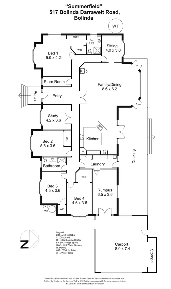 Floorplan of Homely house listing, 517 Bolinda-Darraweit Road, Darraweit Guim VIC 3432