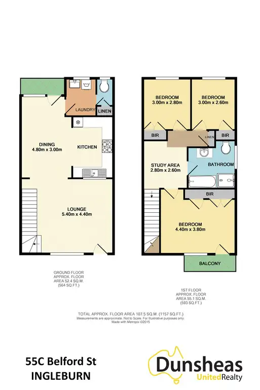 Floorplan of Homely semi-detached listing, 55c Belford Street, Ingleburn NSW 2565