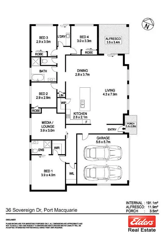 Floorplan of Homely house listing, 36 Sovereign Drive, Port Macquarie NSW 2444