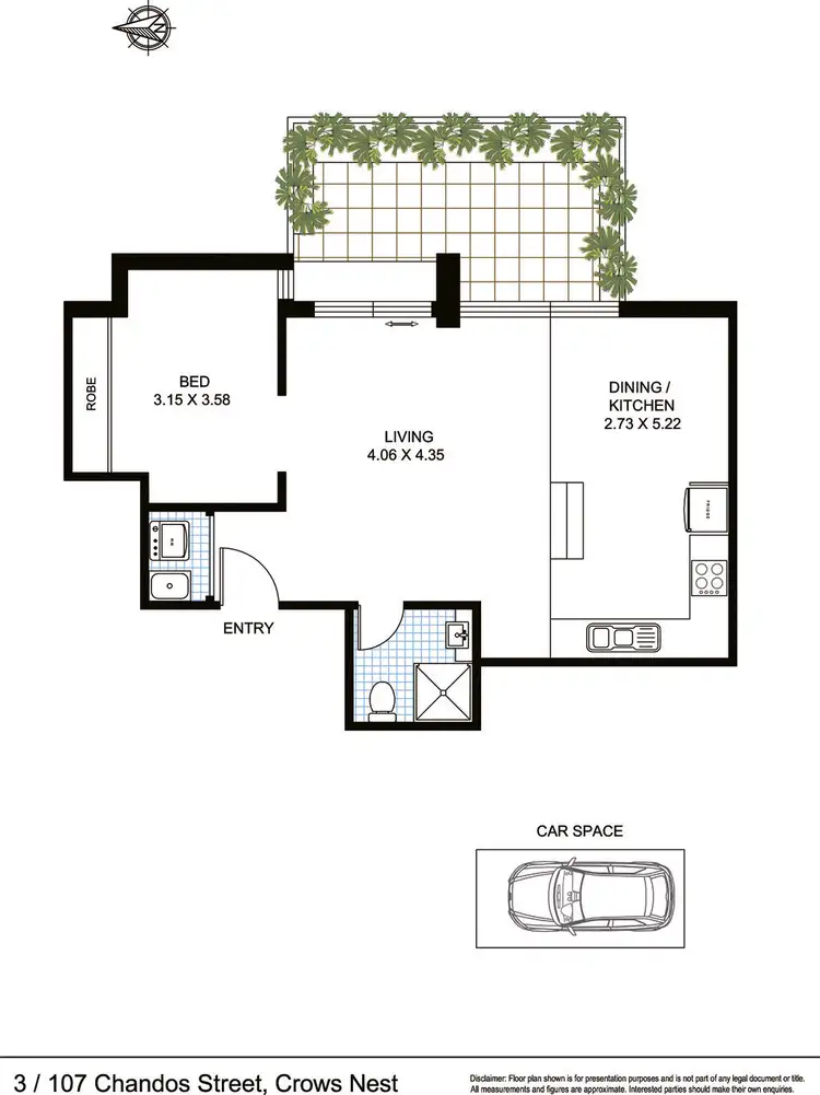 Floorplan of Homely apartment listing, 3/107-109 Chandos Street, Crows Nest NSW 2065