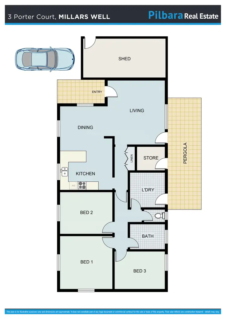 Floorplan of Homely house listing, 3 Porter Court, Millars Well WA 6714