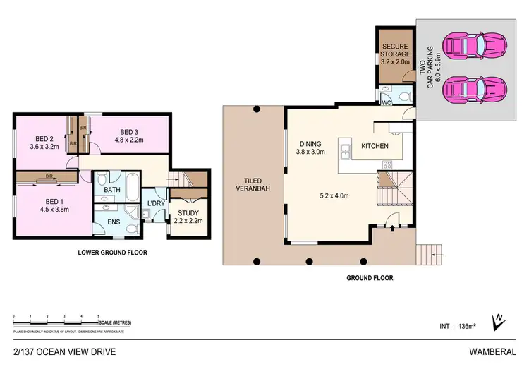 Floorplan of Homely townhouse listing, 2/137b Ocean View Drive, Wamberal NSW 2260