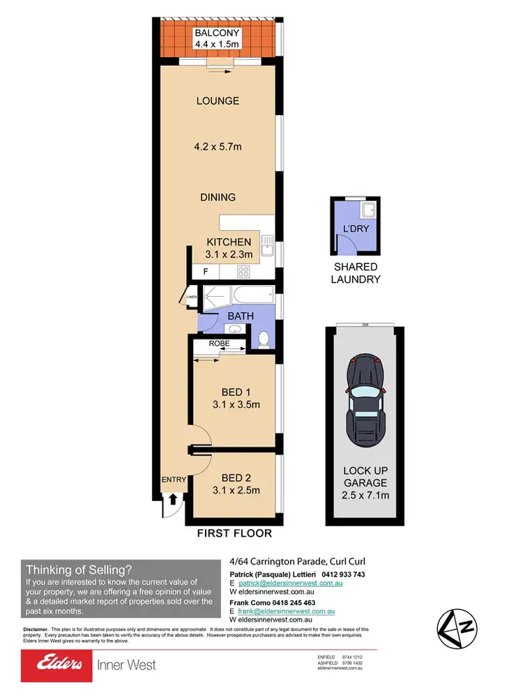 Floorplan of Homely unit listing, 4/64 Carrington Parade, Curl Curl NSW 2096