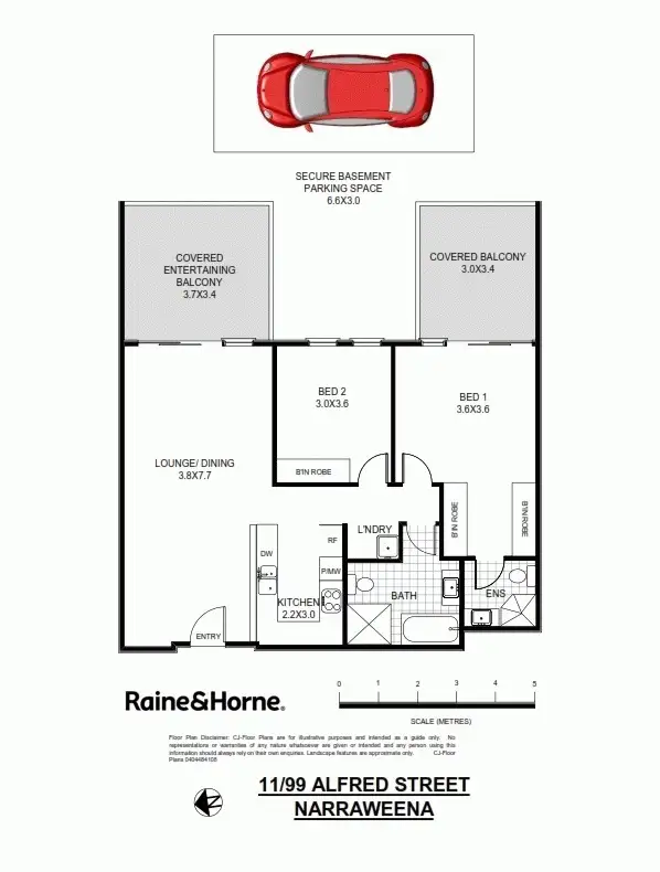 Floorplan of Homely unit listing, 11/99 Alfred Street, Narraweena NSW 2099