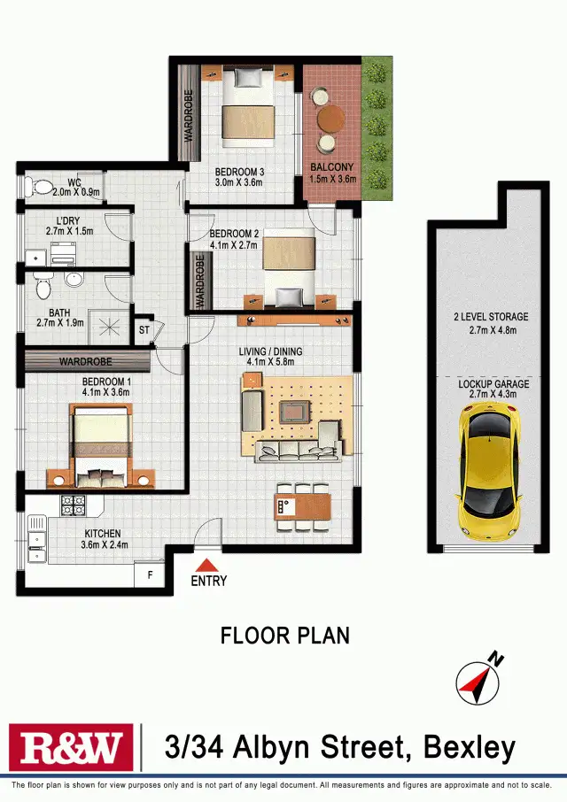 Floorplan of Homely apartment listing, 3/34 Albyn Street, Bexley NSW 2207