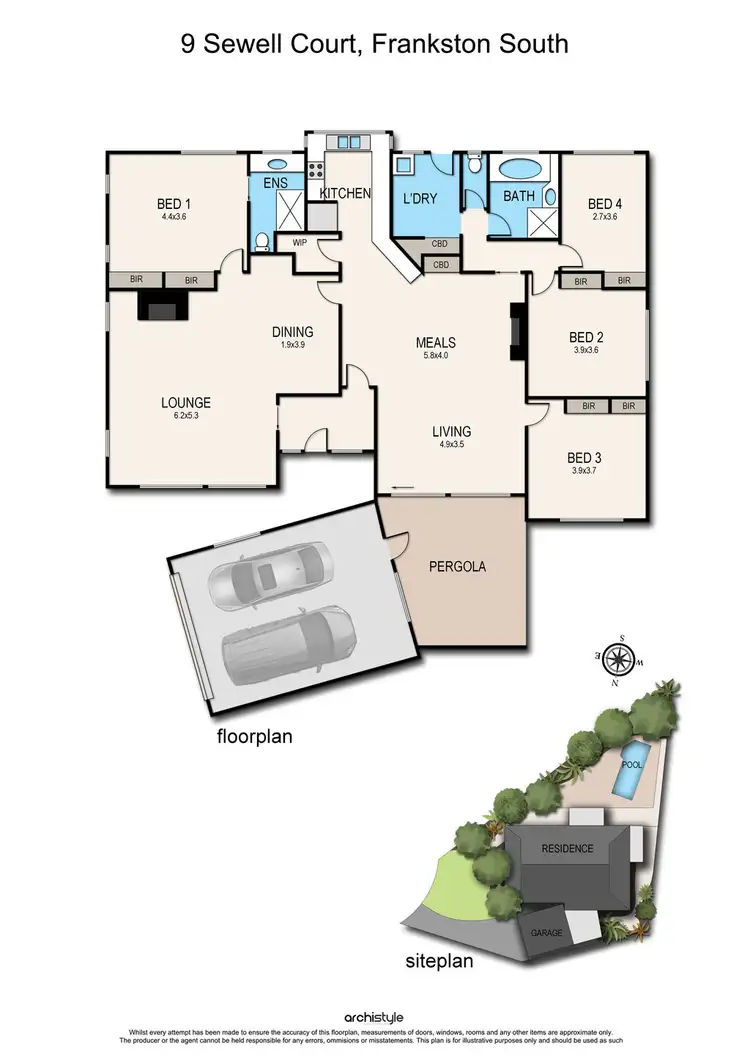 Floorplan of Homely house listing, 9 Sewell Court, Frankston South VIC 3199