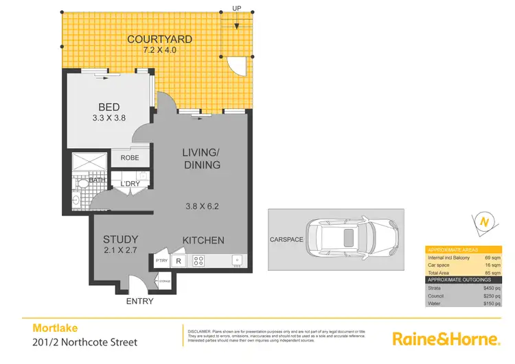 Floorplan of Homely apartment listing, 201/2 Northcote Street, Mortlake NSW 2137