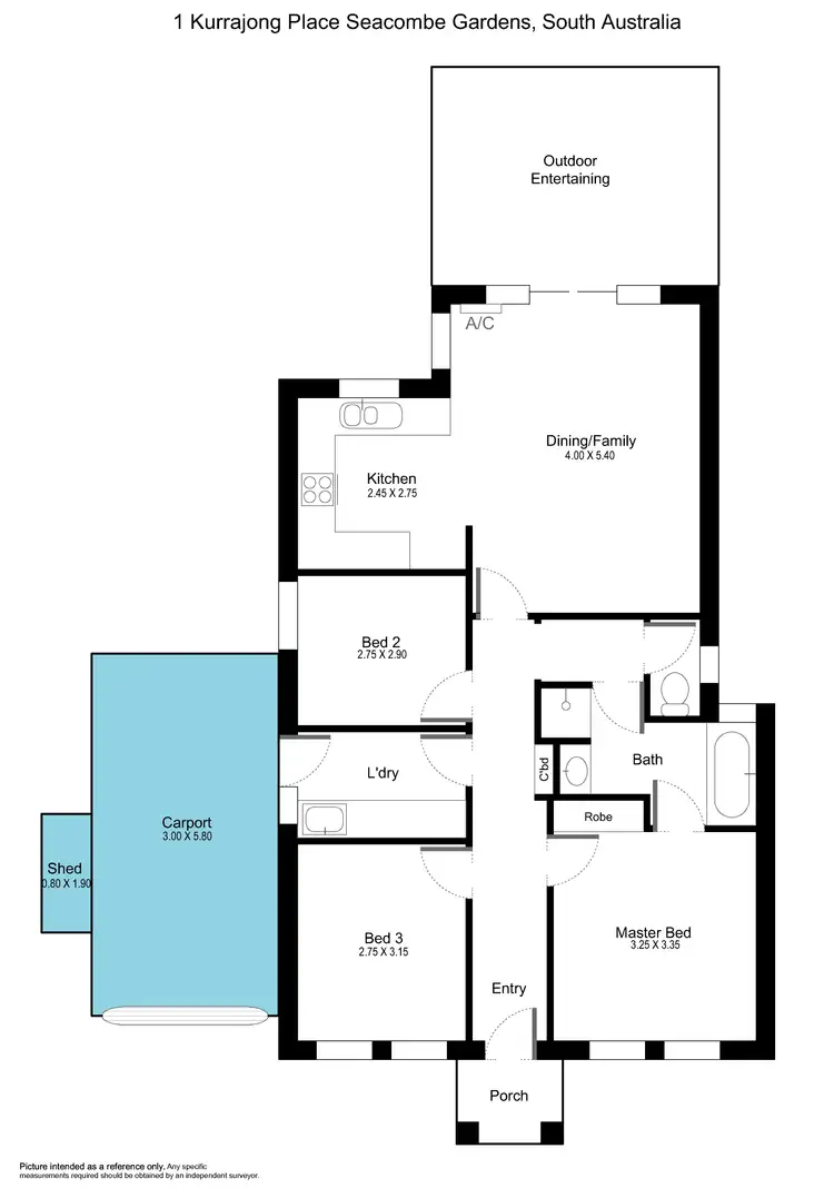 Floorplan of Homely house listing, 1 Kurrajong Place, Seacombe Gardens SA 5047