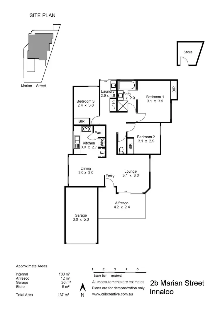 Floorplan of Homely villa listing, 2A Marian Street, Innaloo WA 6018