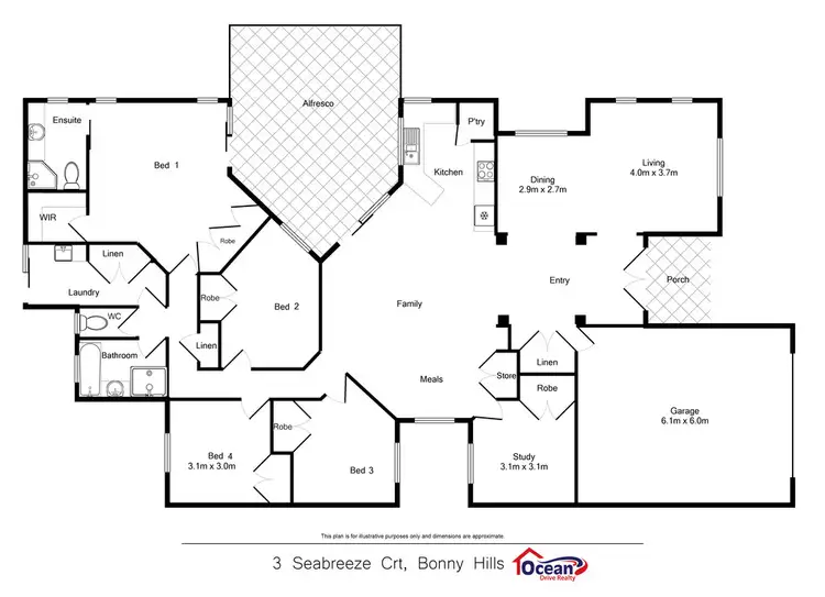 Floorplan of Homely house listing, 3 Seabreeze Court, Bonny Hills NSW 2445