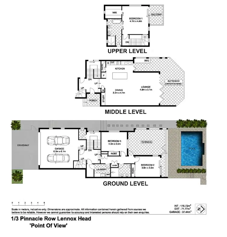 Floorplan of Homely semi-detached listing, 1/3 Pinnacle Row, Lennox Head NSW 2478