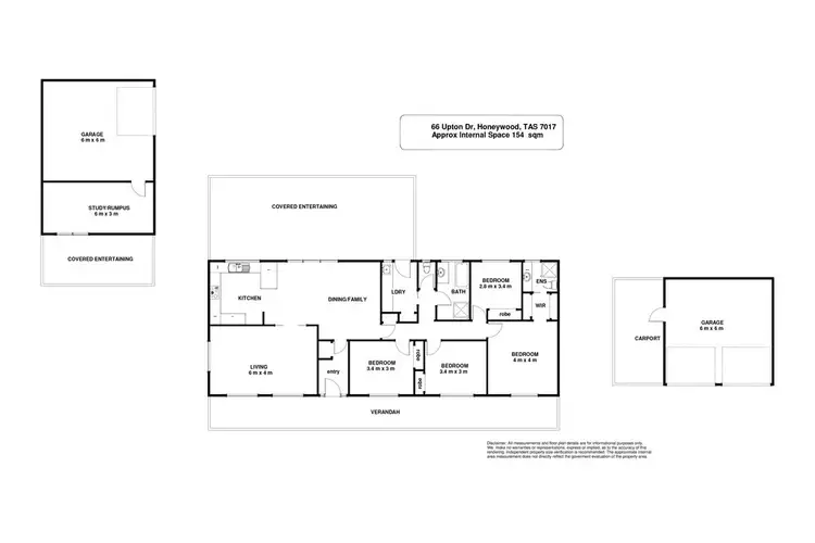 Floorplan of Homely house listing, 66 Upton Drive, Honeywood TAS 7017