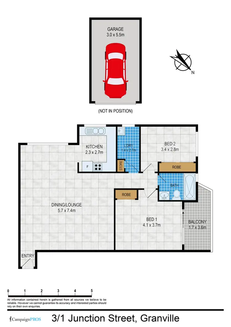 Floorplan of Homely unit listing, 3/1 Junction Street, Granville NSW 2142