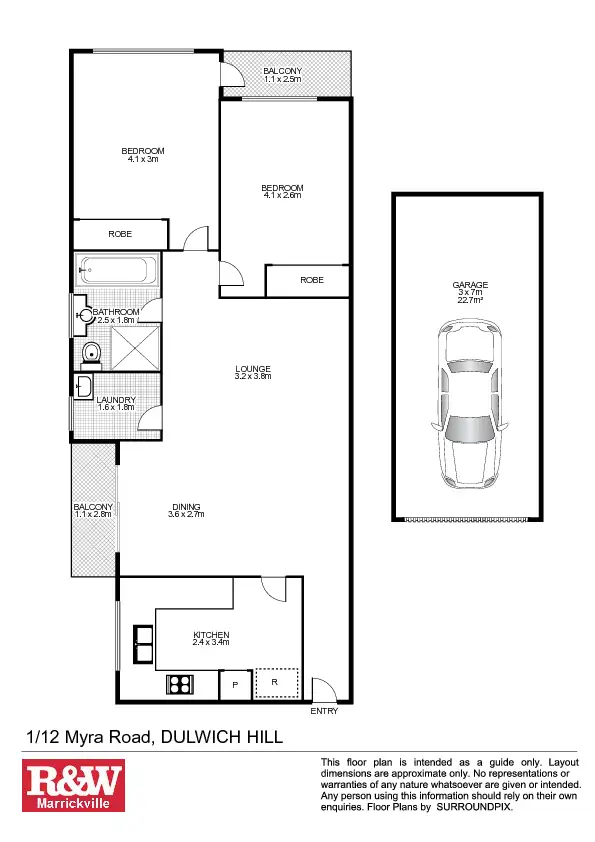 Floorplan of Homely unit listing, 1/12 Myra Road, Dulwich Hill NSW 2203
