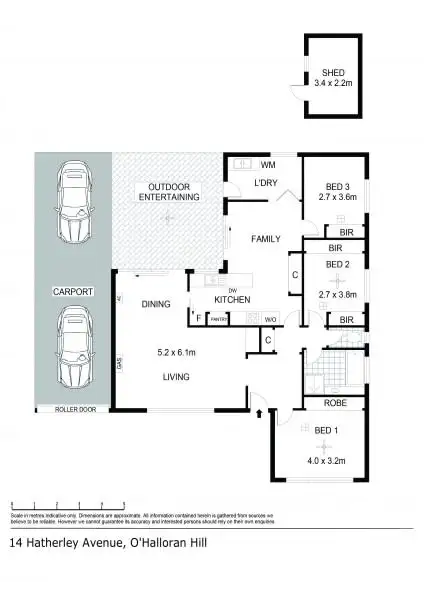 Floorplan of Homely house listing, 14 Hatherley Avenue, O'halloran Hill SA 5158