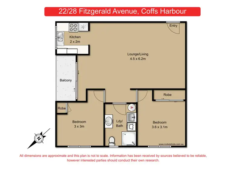 Floorplan of Homely unit listing, 22/28 Fitzgerald Street, Coffs Harbour NSW 2450