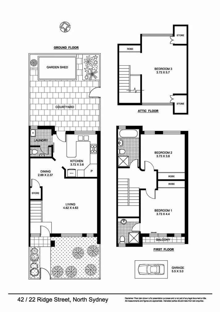 Floorplan of Homely townhouse listing, 42/22 Ridge Street, North Sydney NSW 2060