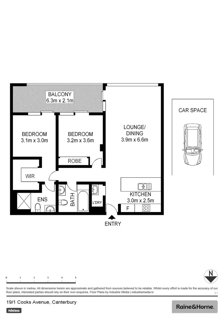 Floorplan of Homely apartment listing, 19/1 Cooks Avenue, Canterbury NSW 2193