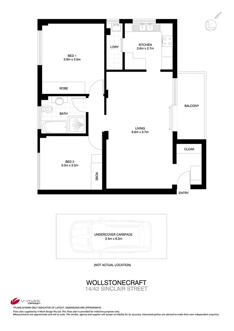 Floorplan of Homely apartment listing, 14/42 Sinclair Street, Wollstonecraft NSW 2065