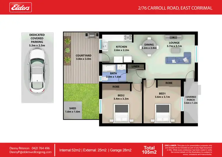 Floorplan of Homely unit listing, 2/76 Carroll Road, East Corrimal NSW 2518