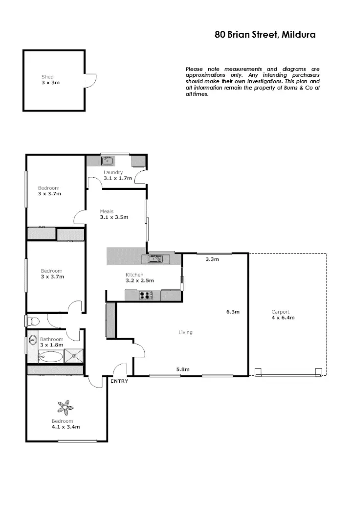 Floorplan of Homely house listing, 80 Brian Street, Mildura VIC 3500