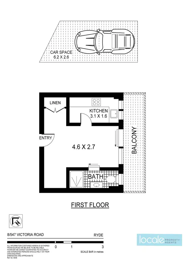 Floorplan of Homely unit listing, 8/547 Victoria Rd, Ryde NSW 2112