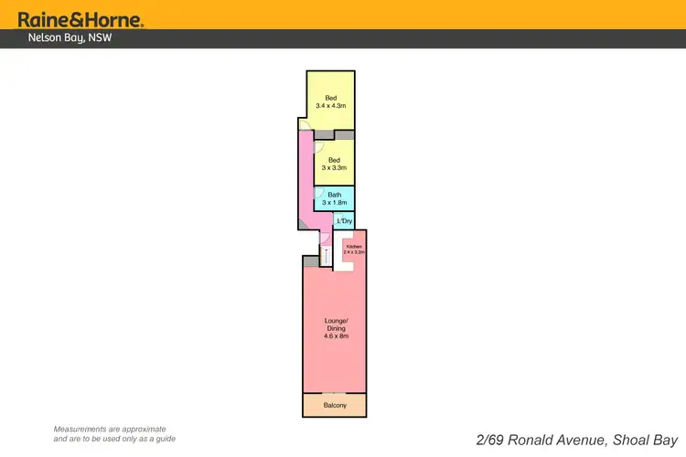 Floorplan of Homely unit listing, 2/69 Ronald Avenue, Shoal Bay NSW 2315