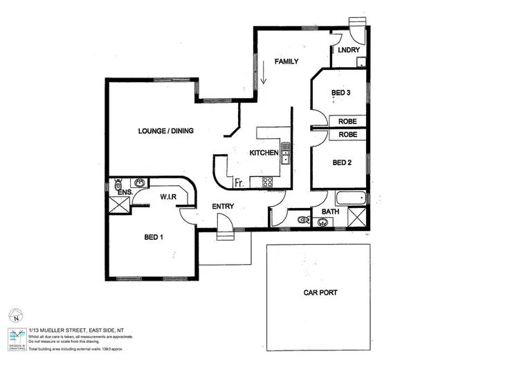 Floorplan of Homely house listing, 1/13 Mueller Street, East Side NT 870