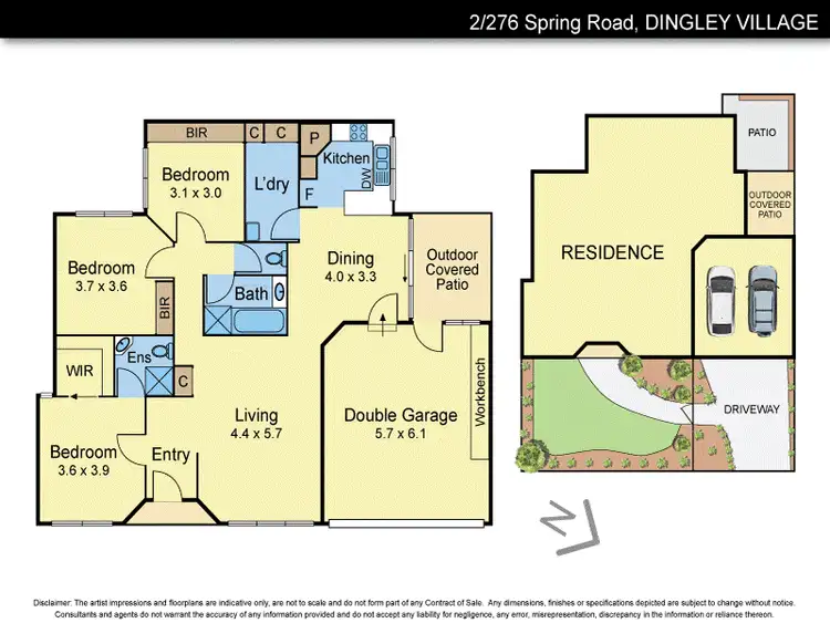 Floorplan of Homely villa listing, 2/276 Spring Road, Dingley Village VIC 3172