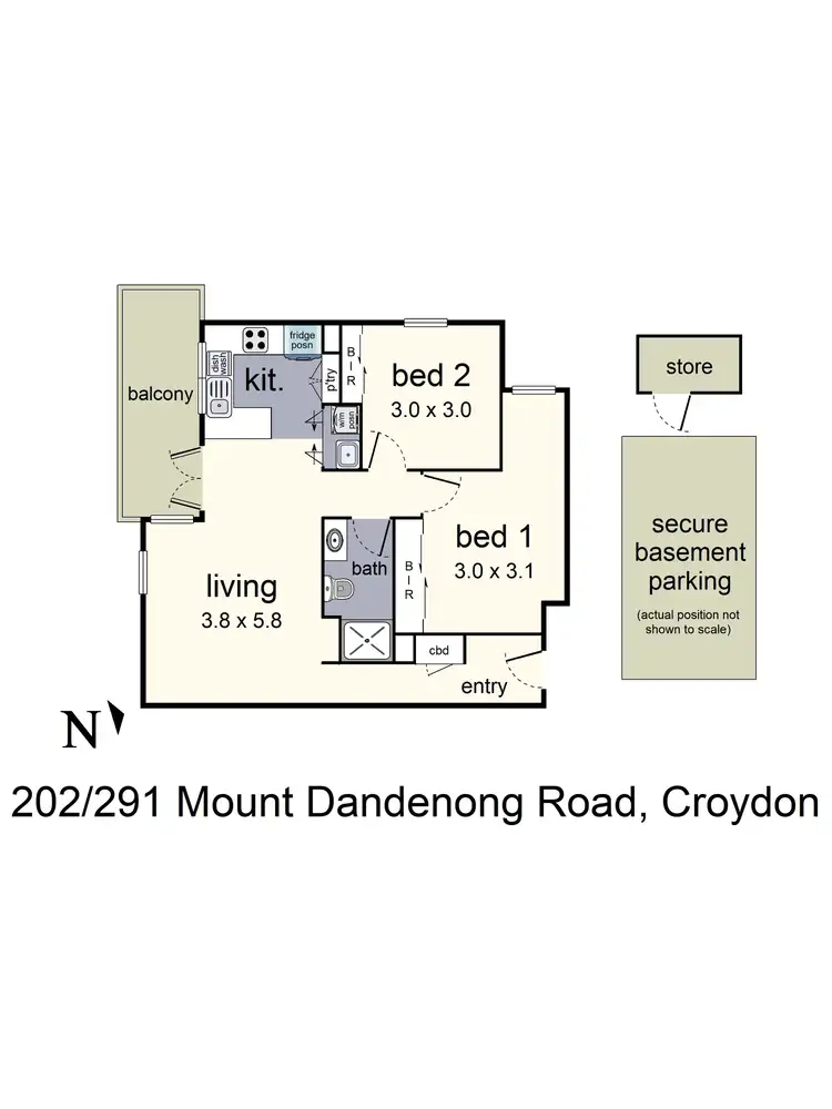Floorplan of Homely apartment listing, 202/291 Mt Dandenong Road, Croydon VIC 3136
