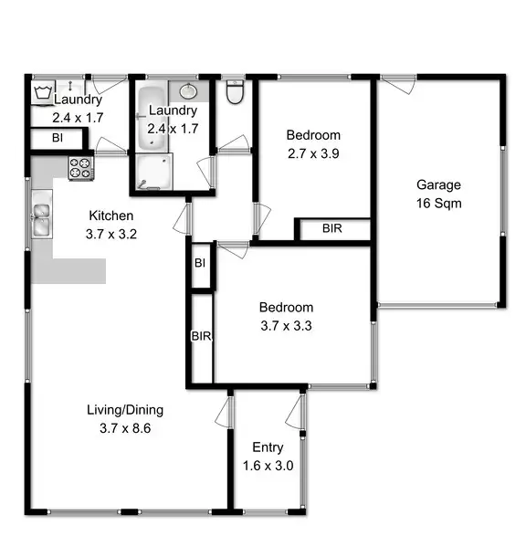 Floorplan of Homely unit listing, 1/23 Barrett Street, Glenorchy TAS 7010