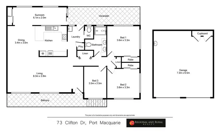 Floorplan of Homely house listing, 73 Clifton Drive, Port Macquarie NSW 2444