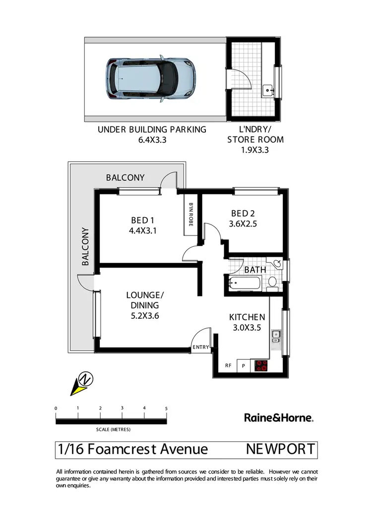 Floorplan of Homely apartment listing, 1/16 Foamcrest Avenue, Newport NSW 2106