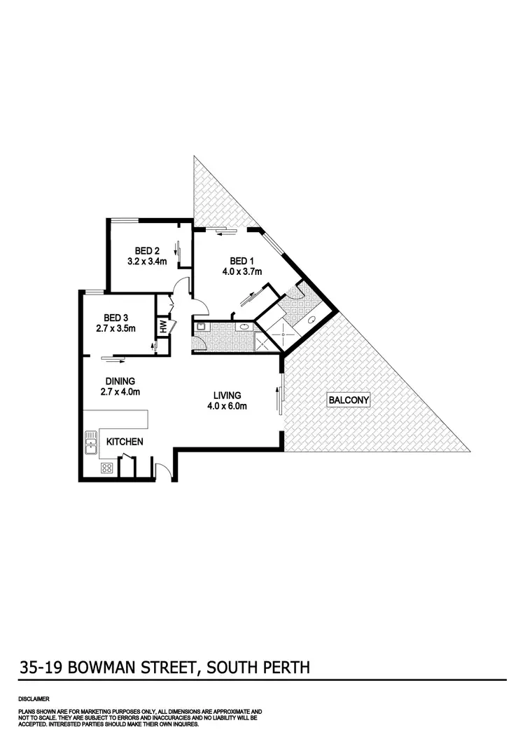 Floorplan of Homely apartment listing, 35/19 Bowman Street, South Perth WA 6151