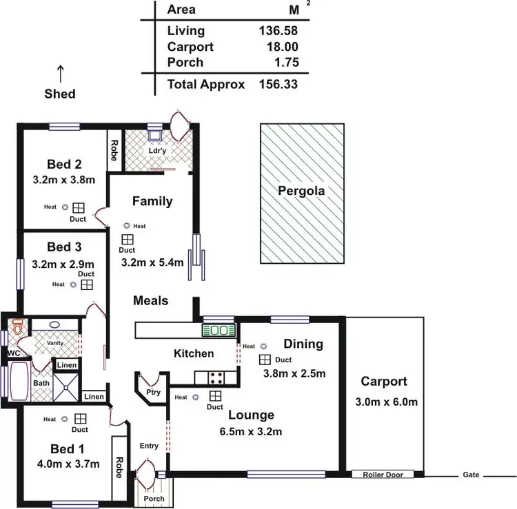 Floorplan of Homely house listing, 18 Purcell Grove, Evanston Park SA 5116