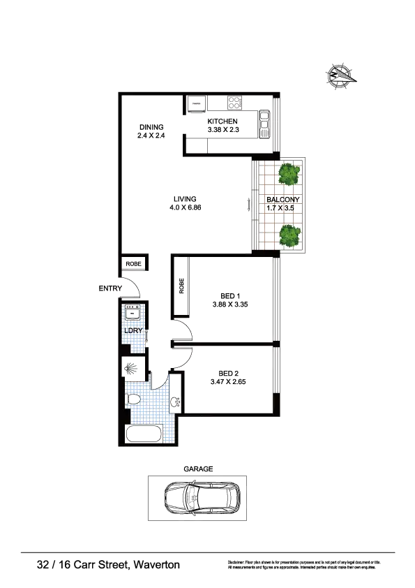 Floorplan of Homely apartment listing, 32/16 Carr Street, Waverton NSW 2060