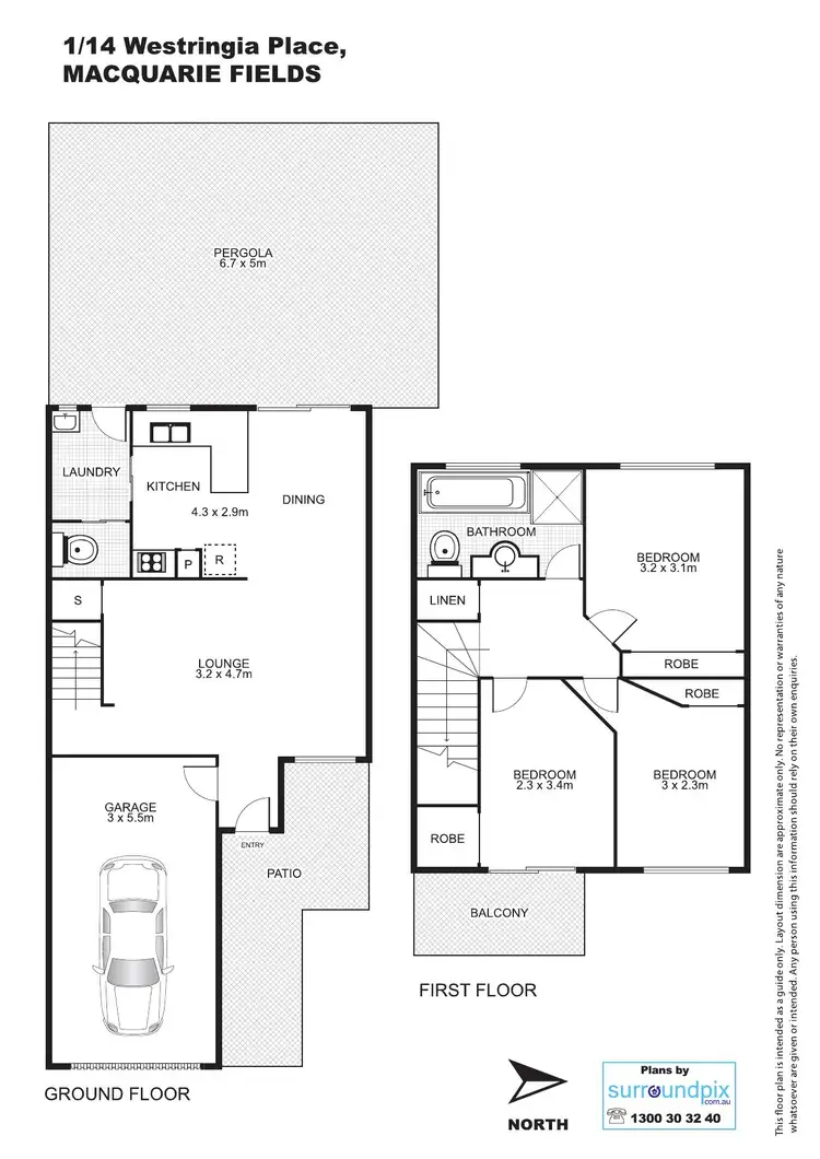 Floorplan of Homely townhouse listing, 1/14 Westringia Place, Macquarie Fields NSW 2564
