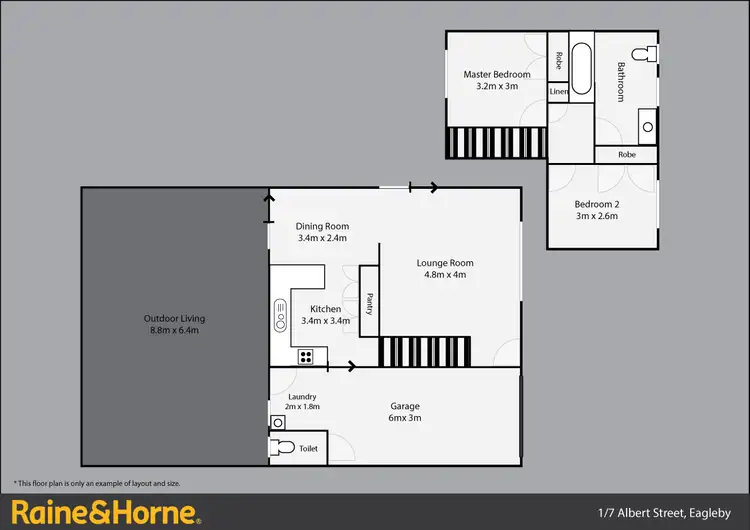 Floorplan of Homely townhouse listing, 1/7 ALBERT STREET, Eagleby QLD 4207