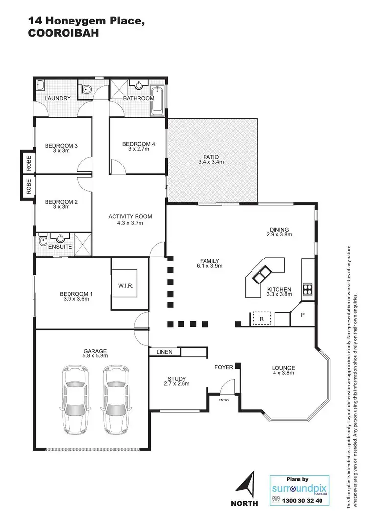 Floorplan of Homely house listing, 14 Honey Gem Pl, Cooroibah QLD 4565